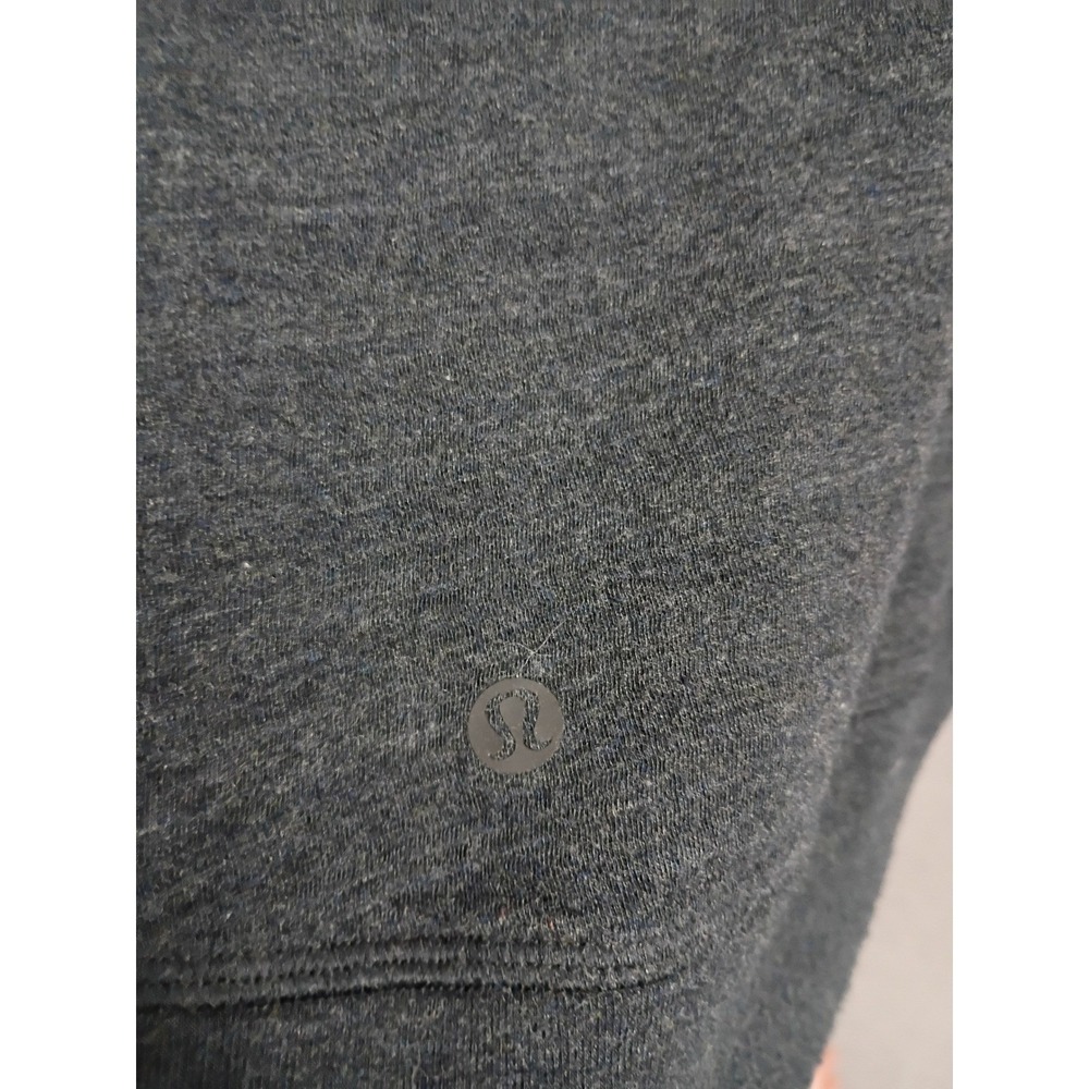 Lululemon In a Cinch Reversible Cowl Pullover Grey Striped Thumb Sweatshirt M/L - Picture 4 of 11